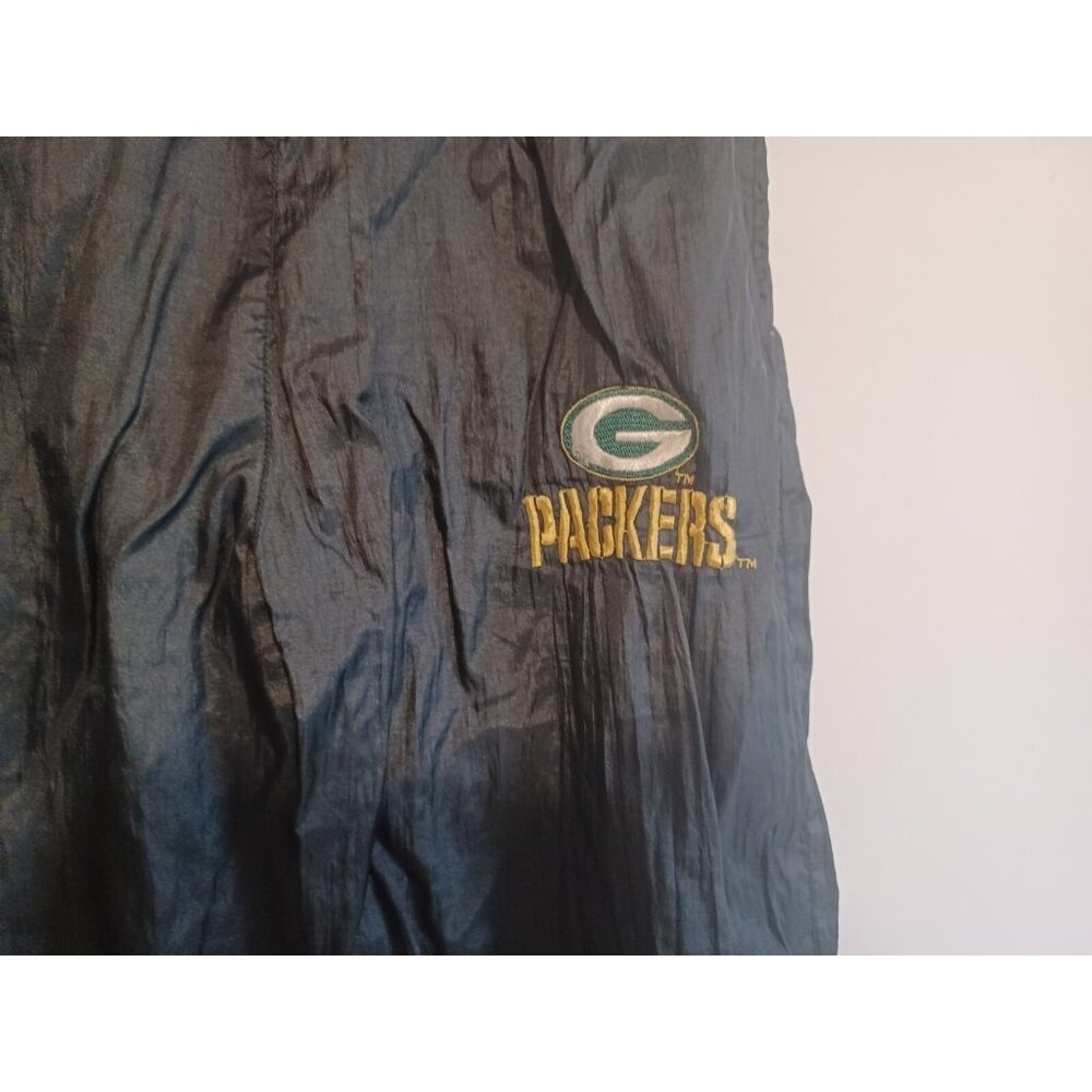 Vintage Green Bay Packers Black NFL Parachute Track Pants Size L (14-16)24x27 - Picture 2 of 5